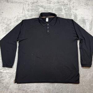 Patagonia Polo Men's XL Black Organic Cotton Long Sleeve